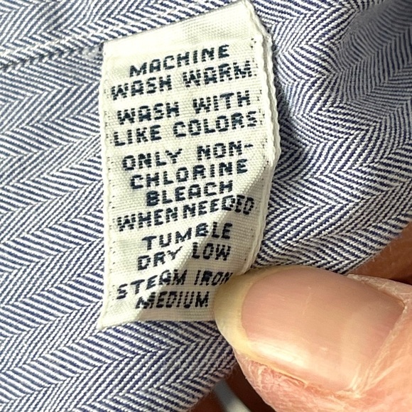 Vintage Ralph Lauren Blue Men’s Yarmouth 100% 2 Ply Cotton Size 17 34/35 - Picture 8 of 9